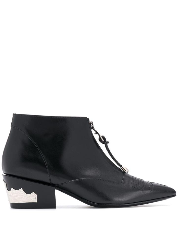 Toga Pulla Zipped Western Boots - Black