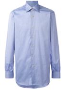 Kiton Button-up Shirt, Men's, Size: 41, Blue, Cotton