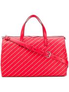 Karl Lagerfeld K/stripe Logo Nylon Weekender - Red