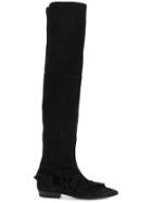 Jw Anderson High Ruffled Boots - Black