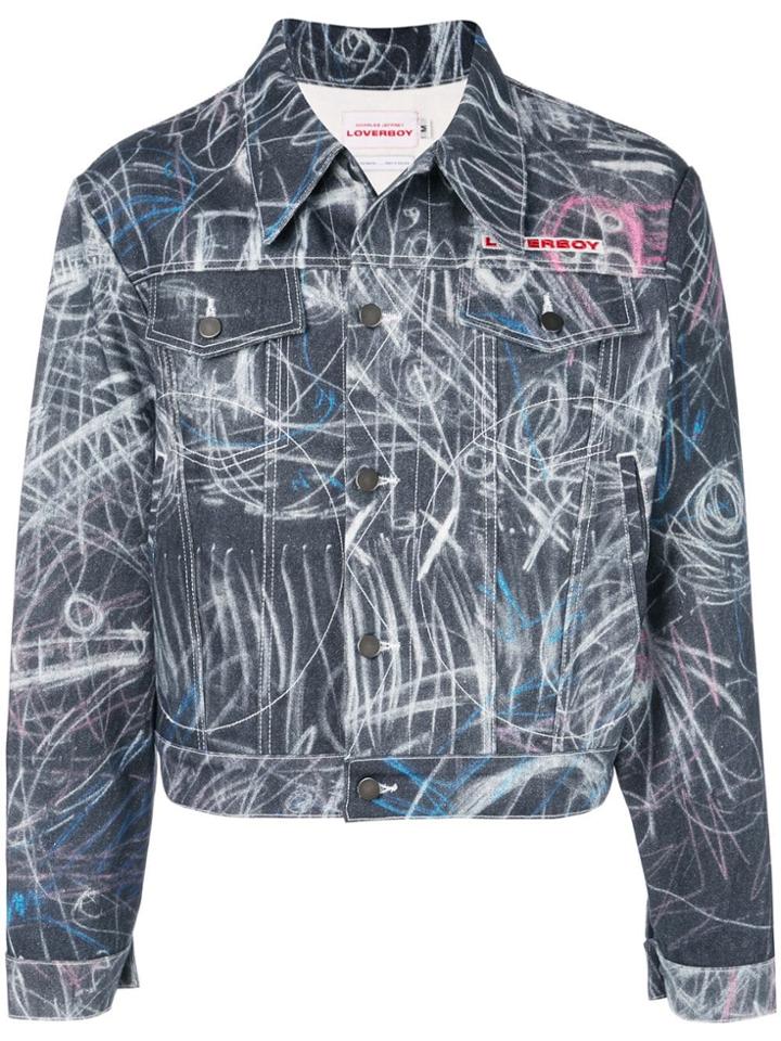 Charles Jeffrey Loverboy Chalk Madness Denim Jacket - Black