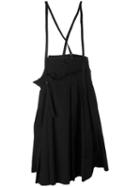 Y's - Braces Pleated Skirt - Women - Cotton - 2, Black, Cotton