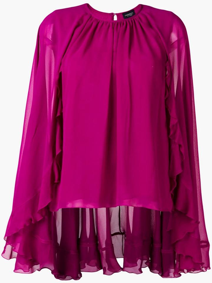 Giambattista Valli Ruffle Cape Top - Purple
