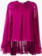 Giambattista Valli Ruffle Cape Top - Purple