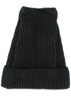 Yohji Yamamoto Ribbed Knit Beanie - Black