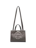 Telfar Grey Medium Leather Shopping Bag