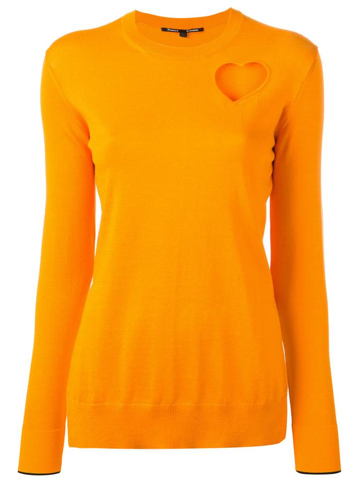 Proenza Schouler Long Sleeve Sweater, Women's, Size: Xs, Yellow/orange, Silk/cotton/polyester/viscose