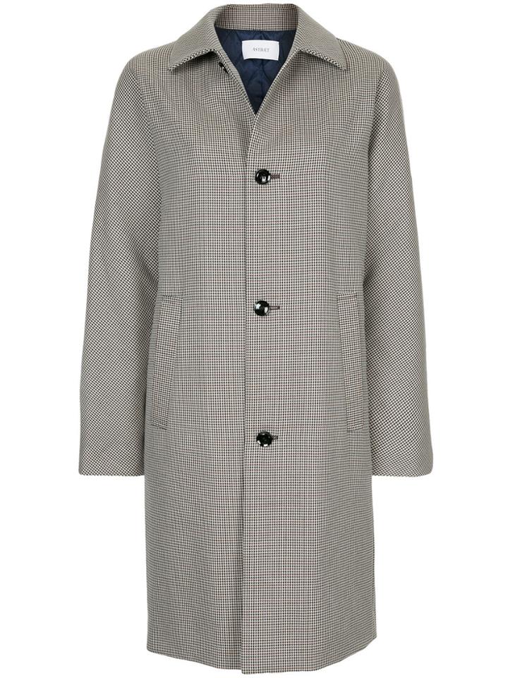 Astraet Houndstooth Pattern Coat - Nude & Neutrals