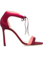 Jimmy Choo Tie Fastening Sandals, Women's, Size: 36, Red, Leather/silk Satin