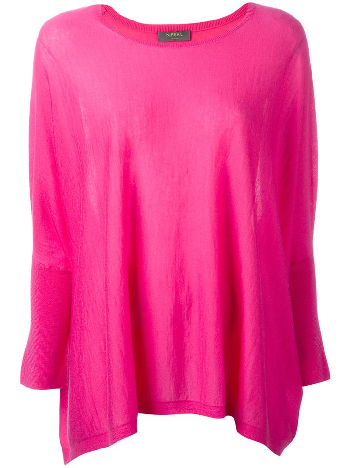 N.peal Flared Jumper, Women's, Pink/purple, Cashmere