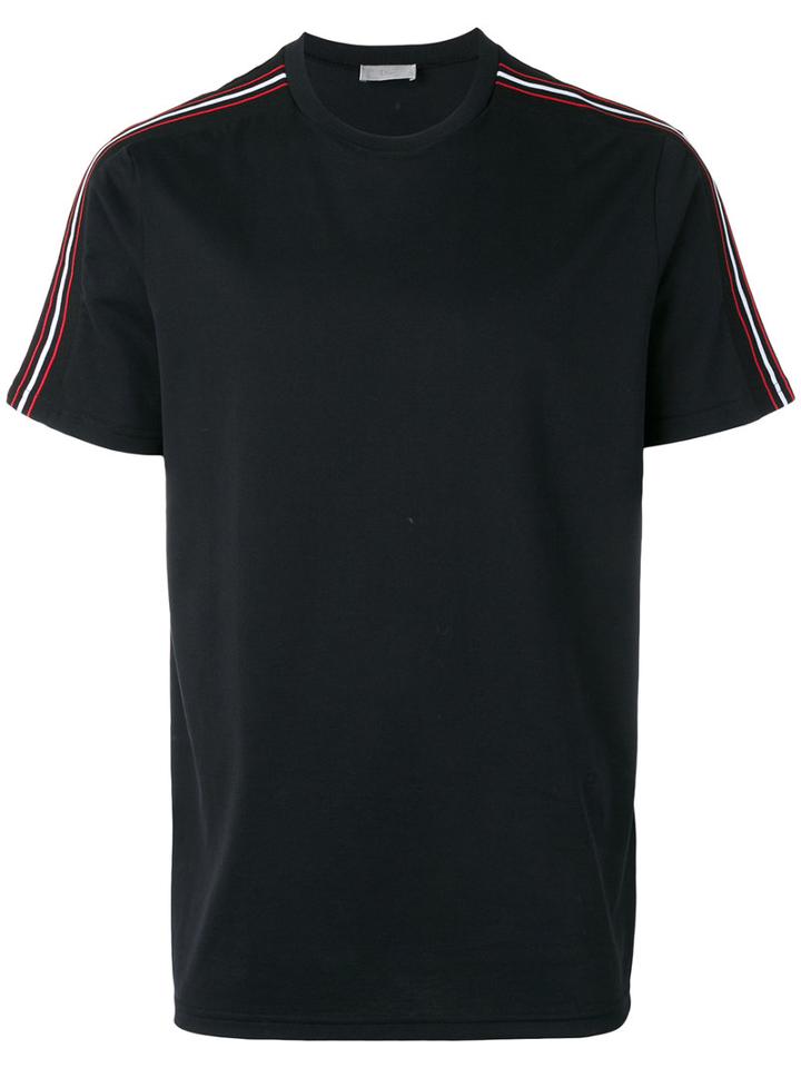 Dior Homme Stripe Sleeve T-shirt, Men's, Size: Medium, Black, Cotton/polyamide/spandex/elastane