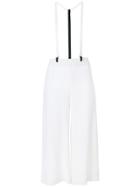 Lost & Found Ria Dunn Flared Cropped Pinafore Trousers - White