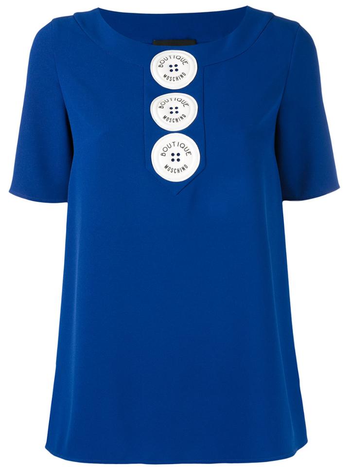 Boutique Moschino Printed Button Top - Blue