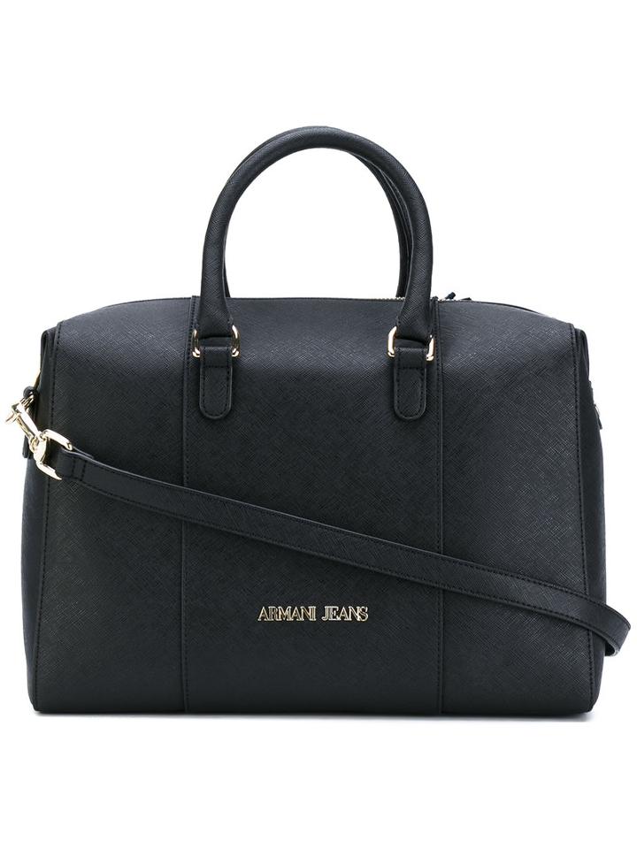 Armani Jeans - Structured Tote - Women - Synthetic Resin - One Size, Black, Synthetic Resin