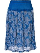 Issey Miyake Cauliflower Botanical Print Skirt - Blue
