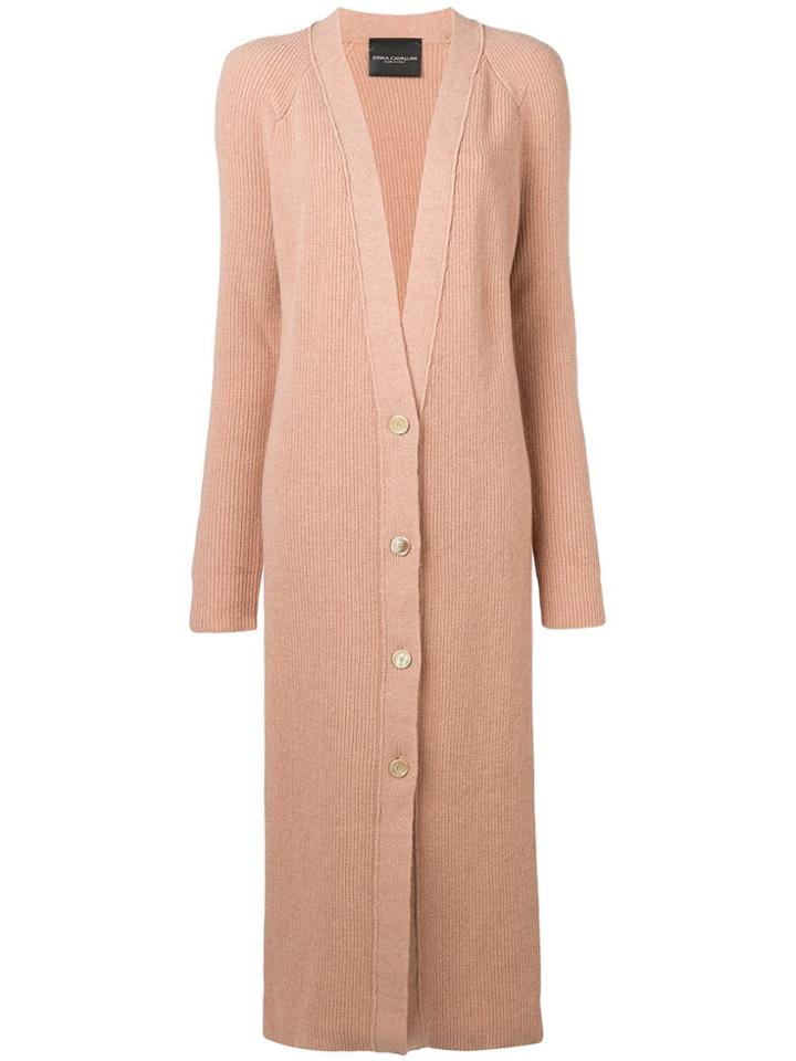 Erika Cavallini Long V-neck Cardigan - Neutrals