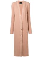 Erika Cavallini Long V-neck Cardigan - Neutrals