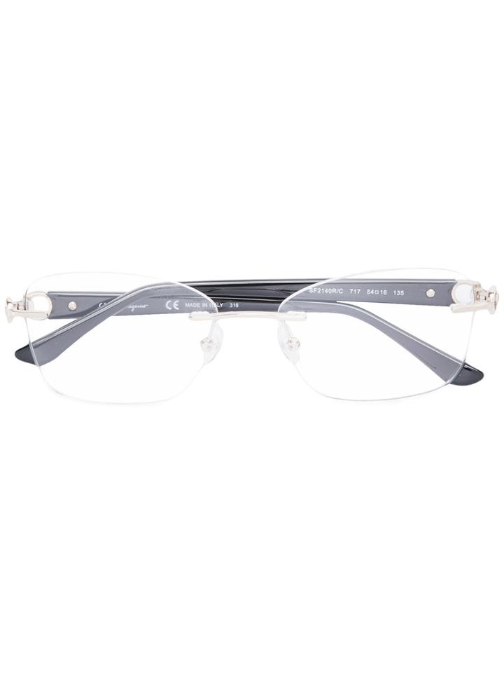 Salvatore Ferragamo Oval Frame Glasses, Black, Acetate/metal