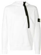 Stone Island Asymmetric Zipped Sweatshirt - White