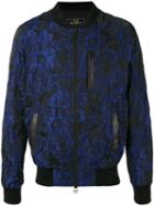 Unconditional - Floral Jacquard Bomber Jacket - Men - Silk/cotton/linen/flax/polyester - L, Blue, Silk/cotton/linen/flax/polyester