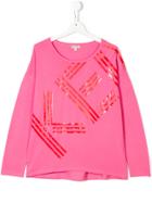 Kenzo Kids Graphic Logo Print Top - Pink & Purple