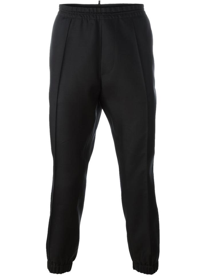 Dsquared2 Cropped Trousers, Men's, Size: 48, Black, Silk/cotton/virgin Wool