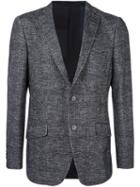 Etro Glen Plaid Blazer, Men's, Size: 52, Grey, Silk/cotton/polyamide/wool