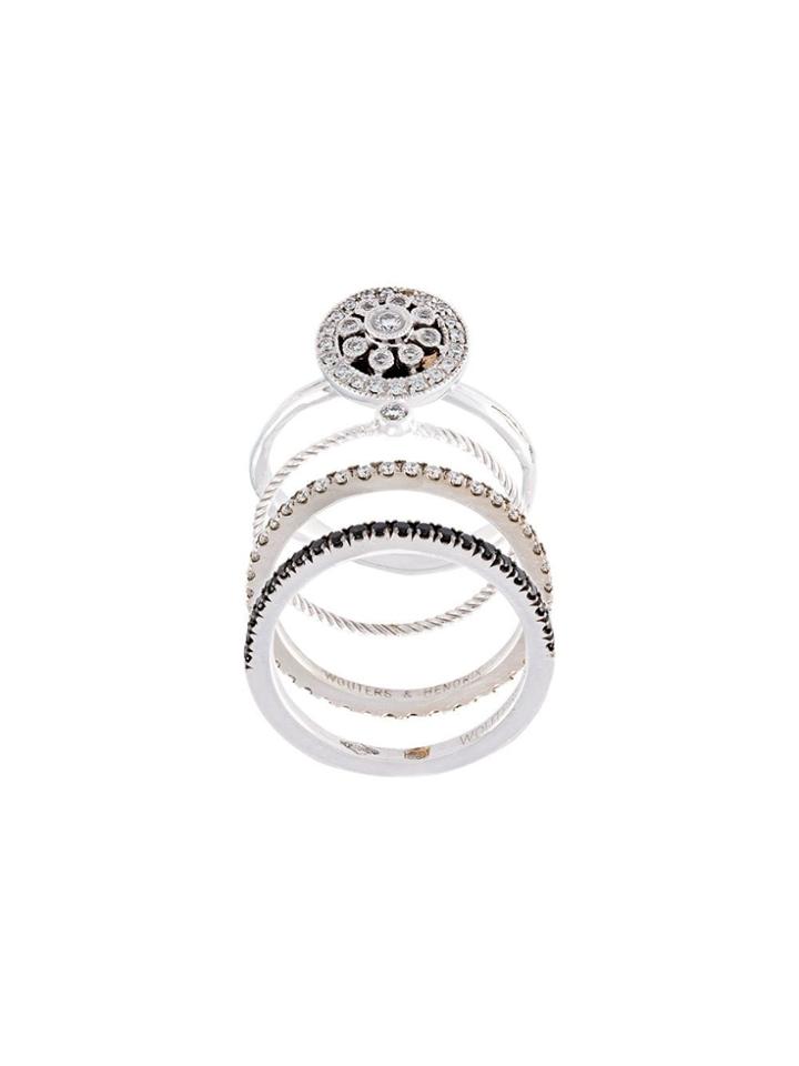 Wouters & Hendrix Gold Diamond Set Of 4 Rings - Grey