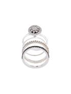 Wouters & Hendrix Gold Diamond Set Of 4 Rings - Grey