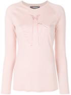 Jo No Fui Butterfly Embroidered Longsleeved T-shirt - Pink & Purple