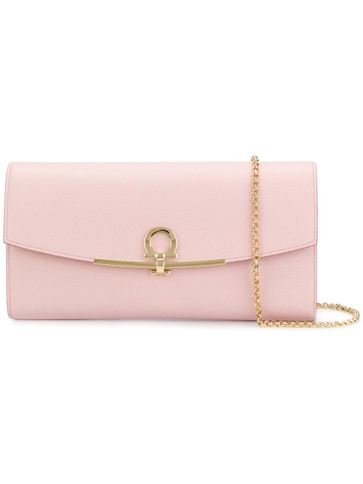 Salvatore Ferragamo Gancio Shoulder Bag - Pink & Purple