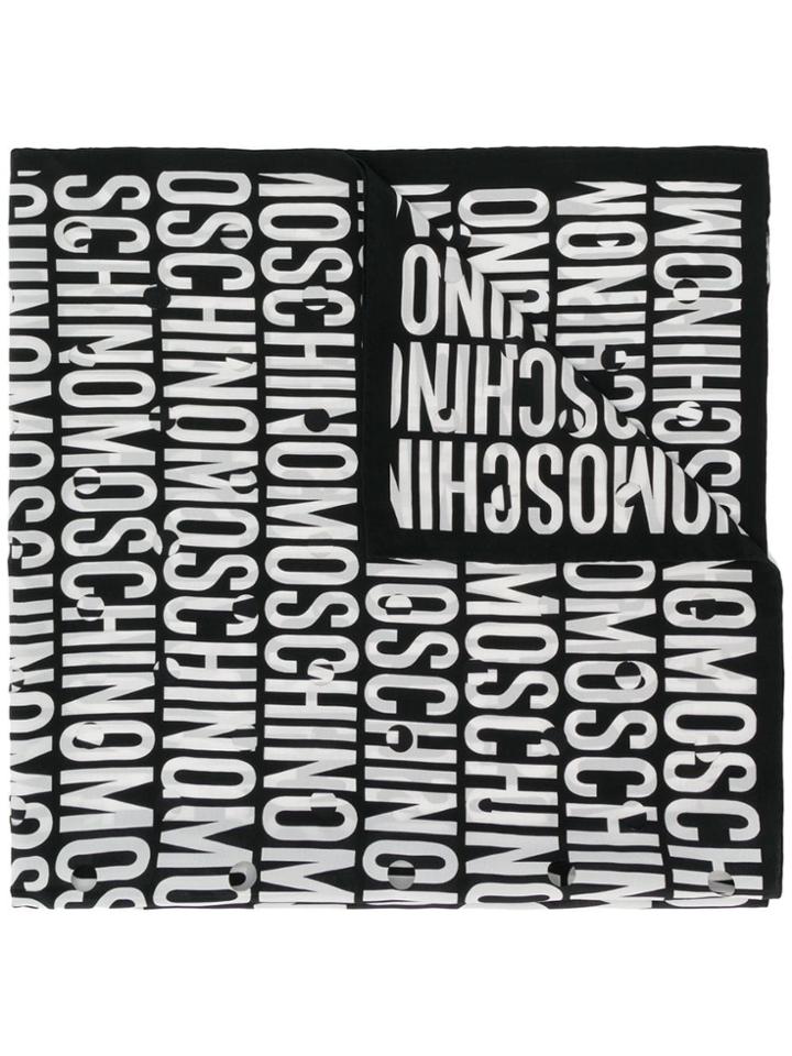 Moschino Logo Print Scarf - Black