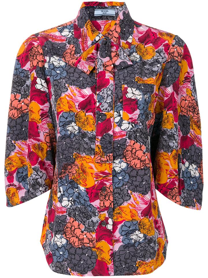 Prada Printed Crepe De Chine Shirt - Multicolour