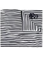 Alexander Mcqueen Striped Scarf With Skull Detail - White