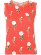 Oscar De La Renta Floral Patterned Top - Red