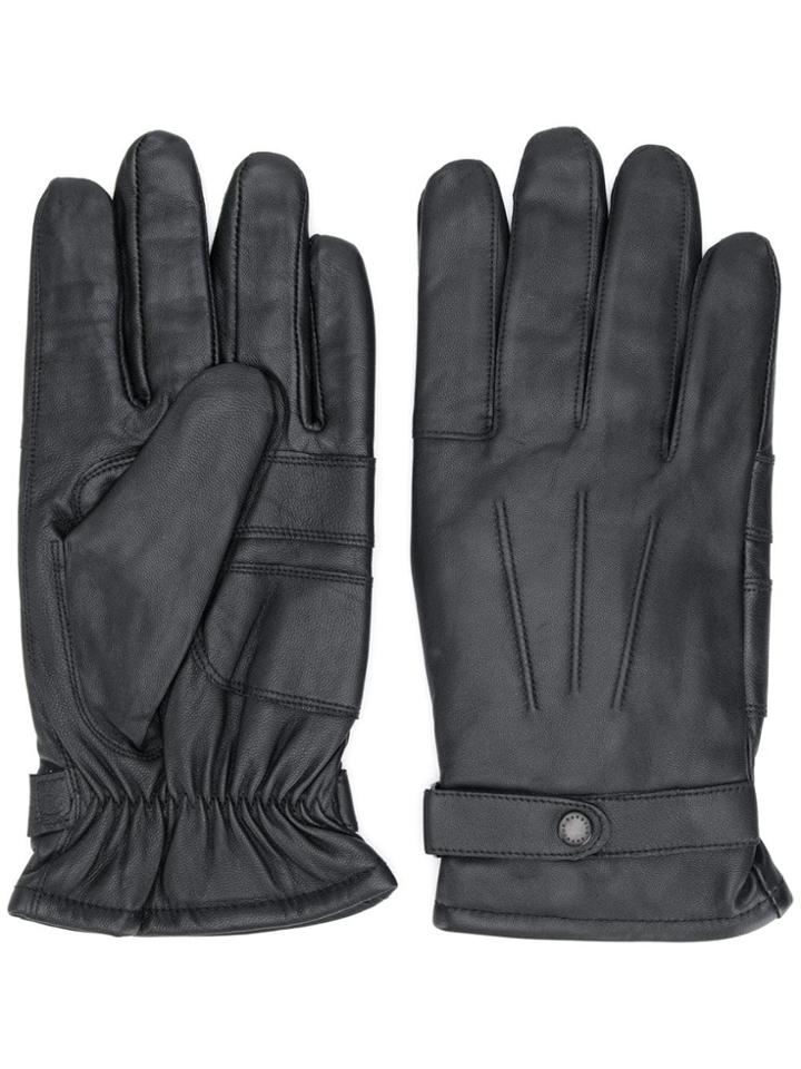Barbour Burnished Leather Gloves - Black