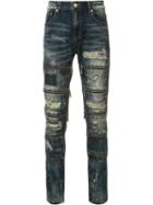 God's Masterful Children Zipped Ripped Skinny Jeans, Men's, Size: 36, Cotton/polyester