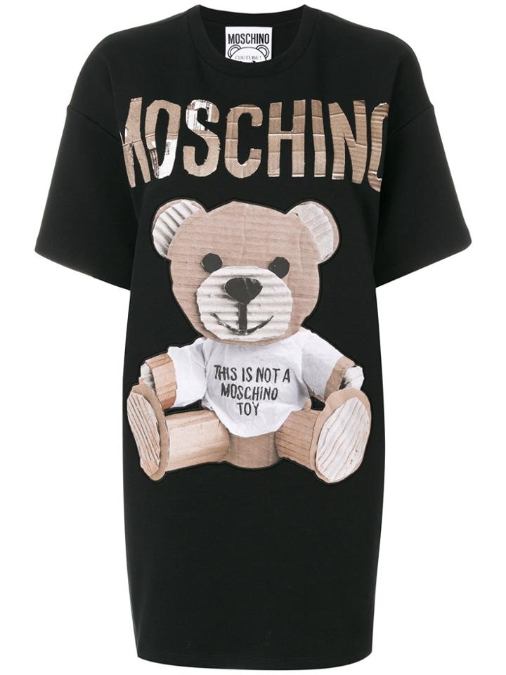 Moschino Cardboard Teddy Print Dress - Black