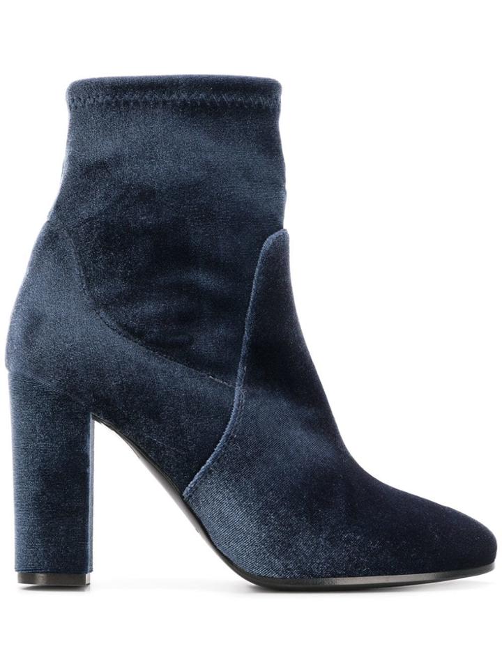 Via Roma 15 Velvet Ankle Boots - Grey