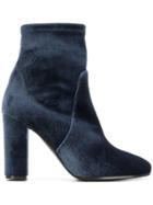 Via Roma 15 Velvet Ankle Boots - Grey