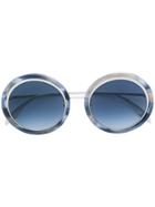 Alexander Mcqueen Eyewear Round Frame Tinted Sunglasses - Blue