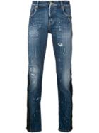 Les Hommes Distressed Slim Fit Jeans - Blue
