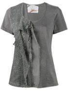 By Walid - 'jodie' Lace And Crochet T-shirt - Women - Cotton - L, Women's, Grey, Cotton