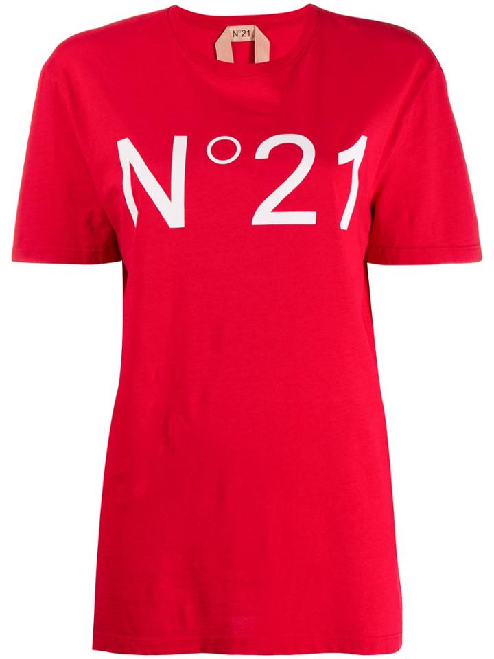 Nº21 Contrast Logo Print T-shirt - Red