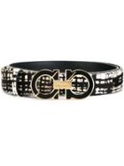 Salvatore Ferragamo Double Gancio Belt, Women's, Size: 75, White, Horse Leather
