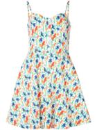 Alice+olivia - Bird Party Print Dress - Women - Cotton/polyester/spandex/elastane - 8, White, Cotton/polyester/spandex/elastane