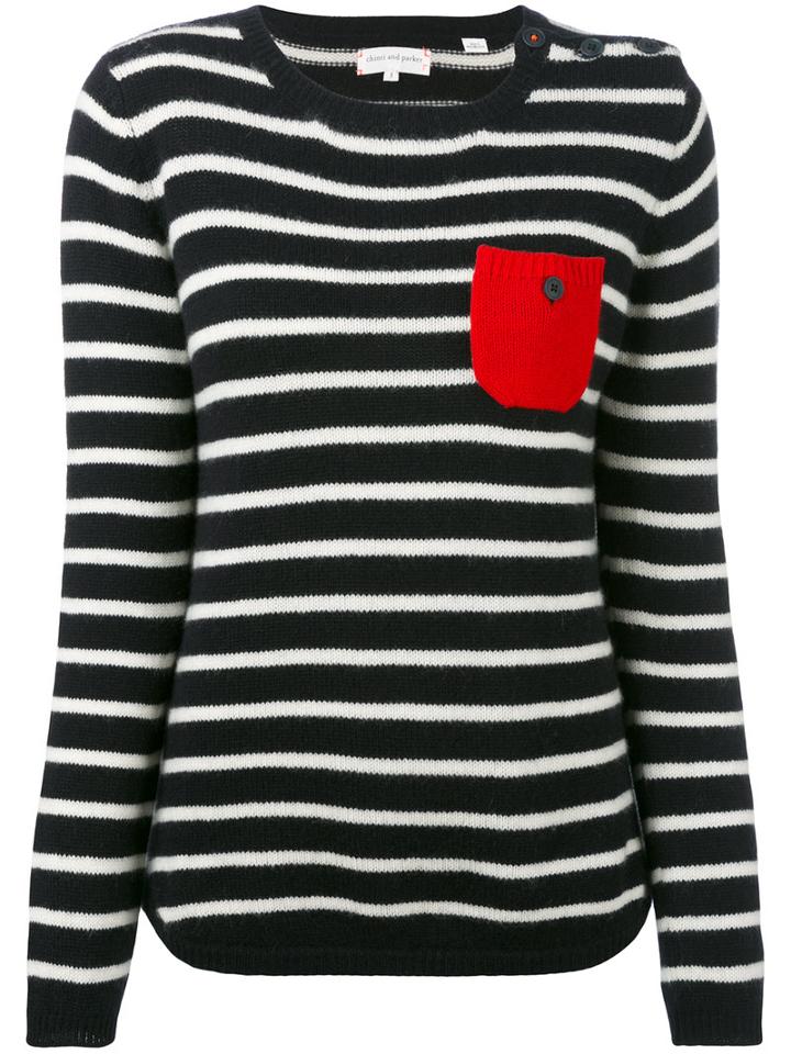 Chinti And Parker - Striped Sweater - Women - Cashmere - M, Black, Cashmere