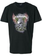 Overcome Printed Distressed T-shirt - Black