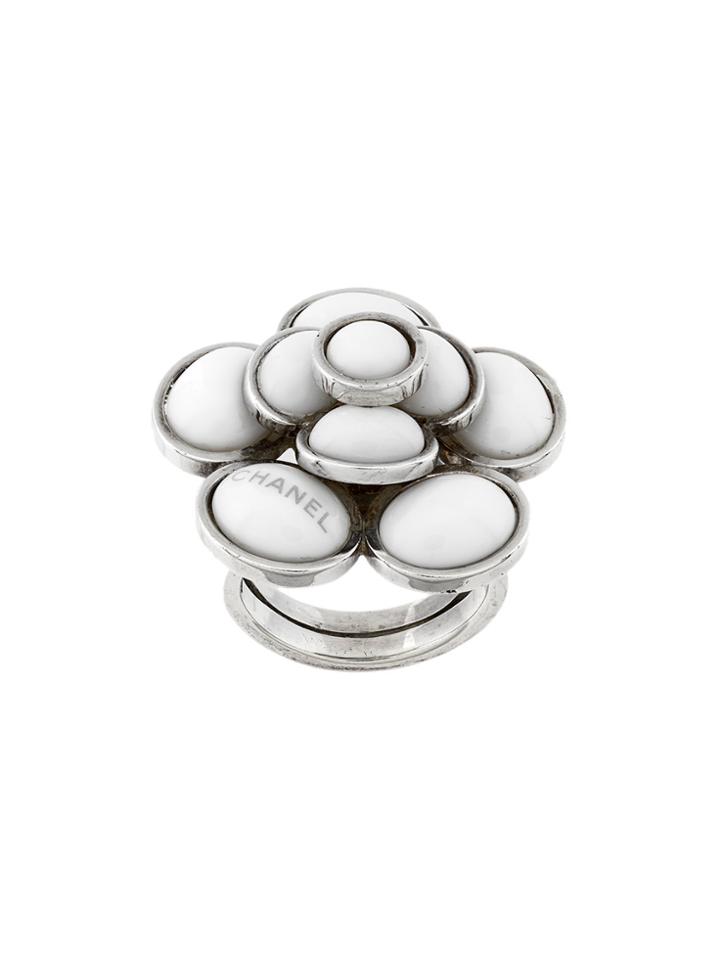 Chanel Vintage Camellia Ring - White