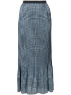 Adam Selman Checkered Maxi Skirt - Blue